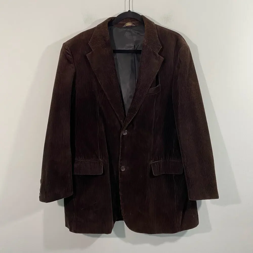 Banana Republic Men Chocolate Brown Corduroy Blazer Size 44R